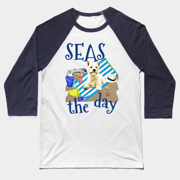 WAVES Westie Baseball T-Shirt by Witty Things Designs